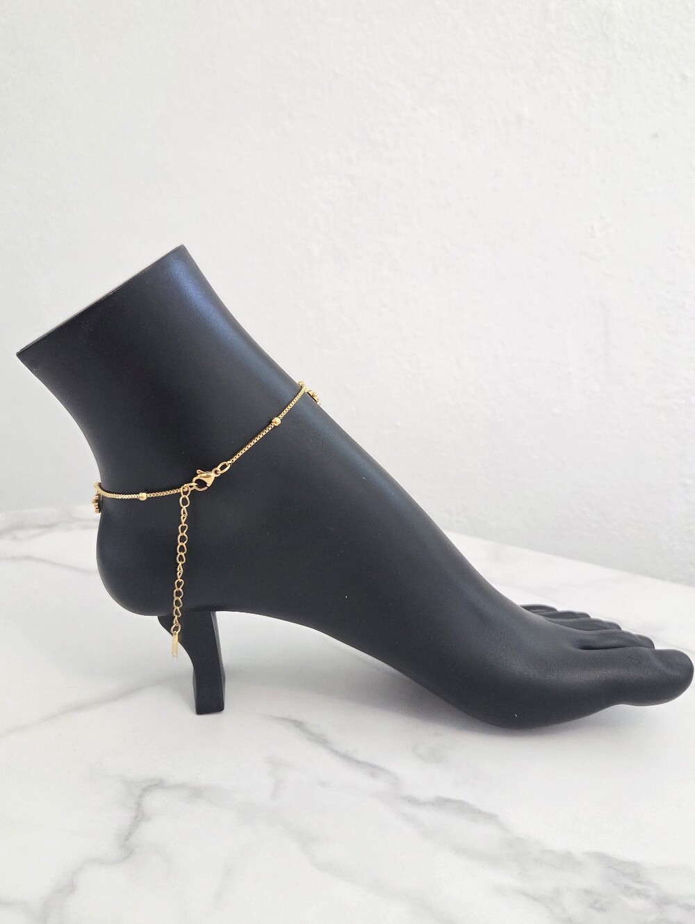 Gold Floral Daisy Charm Anklet Stainless Steel Foot Jewelry New - Picture 7 of 11